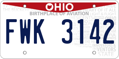 OH license plate FWK3142
