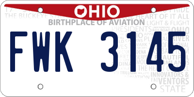 OH license plate FWK3145