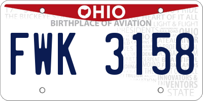 OH license plate FWK3158