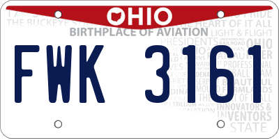 OH license plate FWK3161