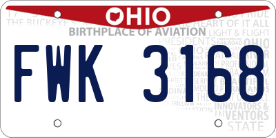 OH license plate FWK3168