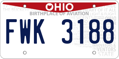 OH license plate FWK3188