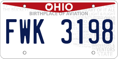 OH license plate FWK3198