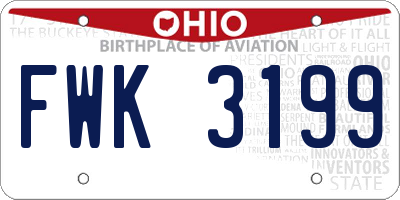 OH license plate FWK3199