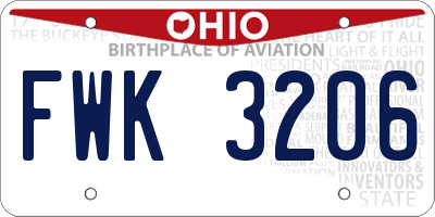 OH license plate FWK3206