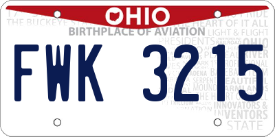 OH license plate FWK3215