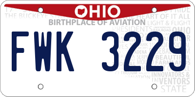 OH license plate FWK3229