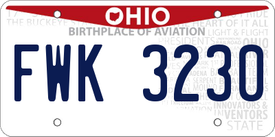 OH license plate FWK3230