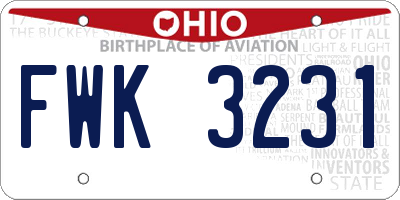 OH license plate FWK3231