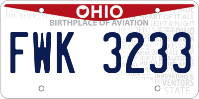 OH license plate FWK3233