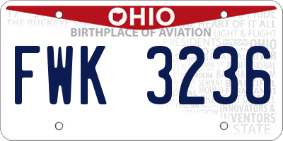 OH license plate FWK3236