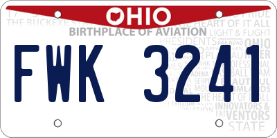 OH license plate FWK3241