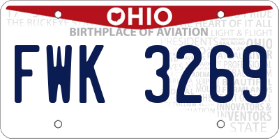 OH license plate FWK3269