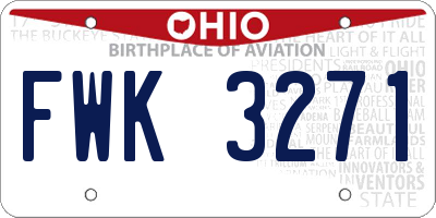 OH license plate FWK3271