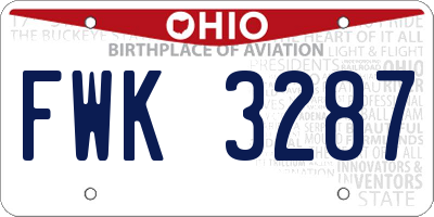 OH license plate FWK3287