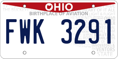 OH license plate FWK3291