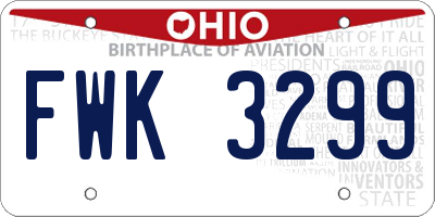 OH license plate FWK3299