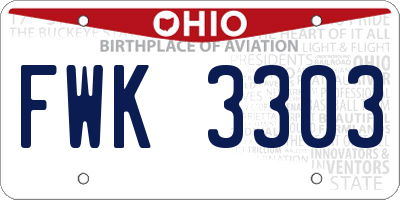 OH license plate FWK3303