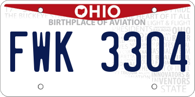 OH license plate FWK3304