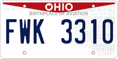 OH license plate FWK3310