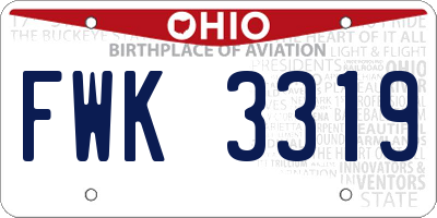 OH license plate FWK3319