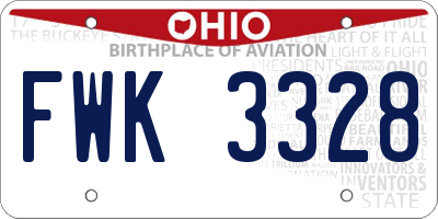 OH license plate FWK3328