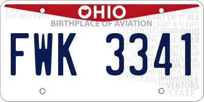 OH license plate FWK3341