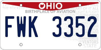 OH license plate FWK3352