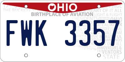OH license plate FWK3357