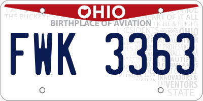 OH license plate FWK3363