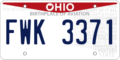 OH license plate FWK3371