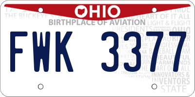 OH license plate FWK3377