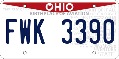 OH license plate FWK3390