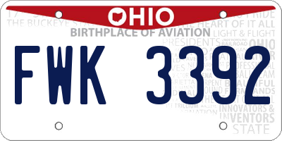 OH license plate FWK3392