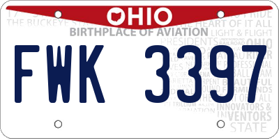 OH license plate FWK3397