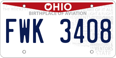 OH license plate FWK3408