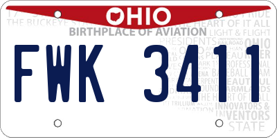 OH license plate FWK3411