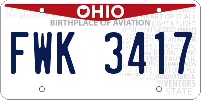 OH license plate FWK3417