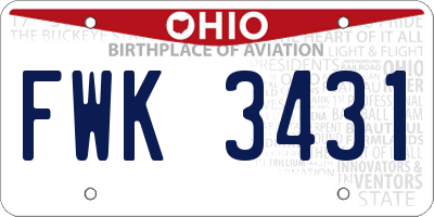 OH license plate FWK3431