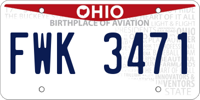 OH license plate FWK3471