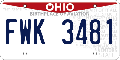 OH license plate FWK3481