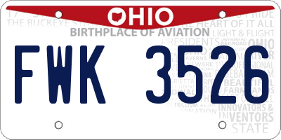 OH license plate FWK3526