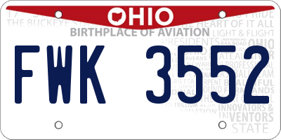 OH license plate FWK3552