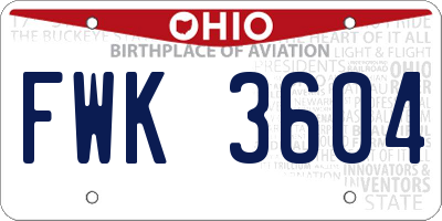 OH license plate FWK3604
