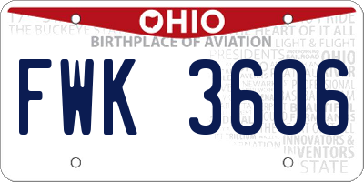 OH license plate FWK3606