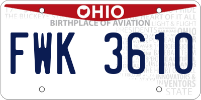 OH license plate FWK3610