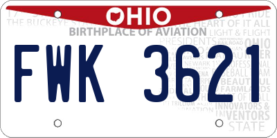 OH license plate FWK3621