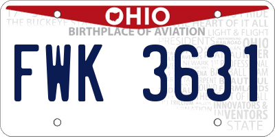 OH license plate FWK3631