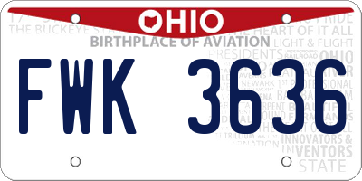 OH license plate FWK3636