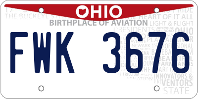 OH license plate FWK3676
